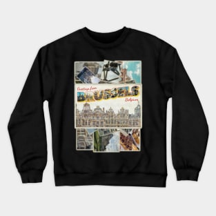 Greetings from Brussels in Belgium Vintage style retro souvenir Crewneck Sweatshirt